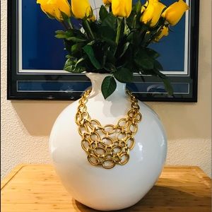 Matte Gold Plated Bib Necklace